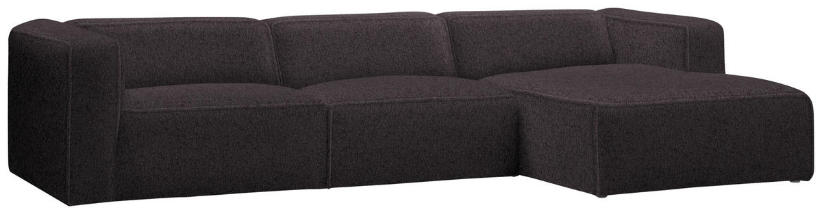 ECKSOFA in Webstoff Braun  - Schwarz/Braun, Design, Kunststoff/Textil (332/163cm) - Stylife
