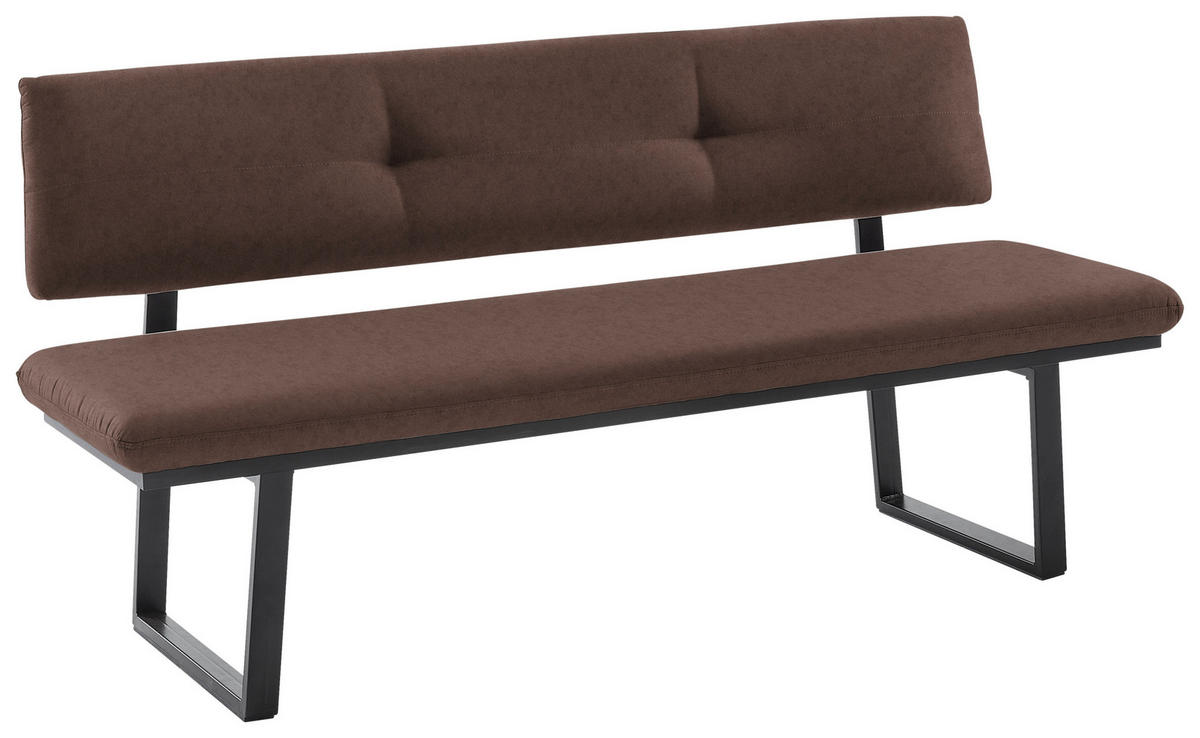 SITZBANK 140/86/60 cm  in Schwarz, Hellbraun  - Hellbraun/Schwarz, MODERN, Textil/Metall (140/86/60cm) - Cantus