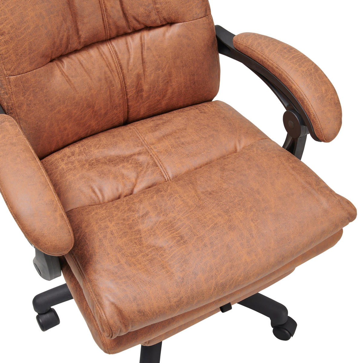 KANCELÁŘSKÉ KŘESLO, mikrovlákno, hnědá - černá/hnědá, Lifestyle, kov/dřevo (66/114 - 122/71,5cm) - MID.YOU