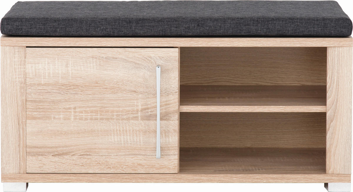 KLUPA ZA PREDSOBLJE  siva, hrast Sonoma  drvni materijal  - srebrne boje/siva, Konvencionalno, drvni materijal (90/40/36cm) - Cantus