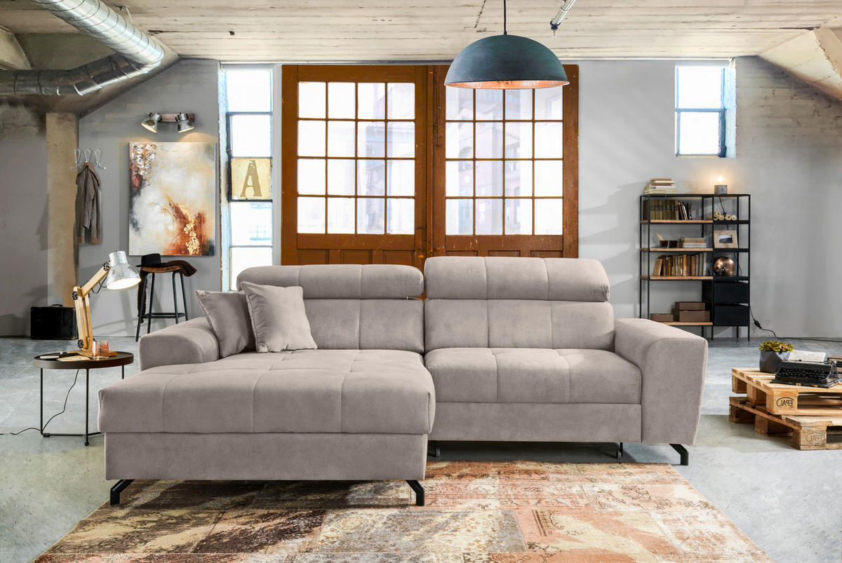 SAROKKANAPÉ textil bézs  - bézs/fekete, Design, textil/fém (181/267cm) - Carryhome