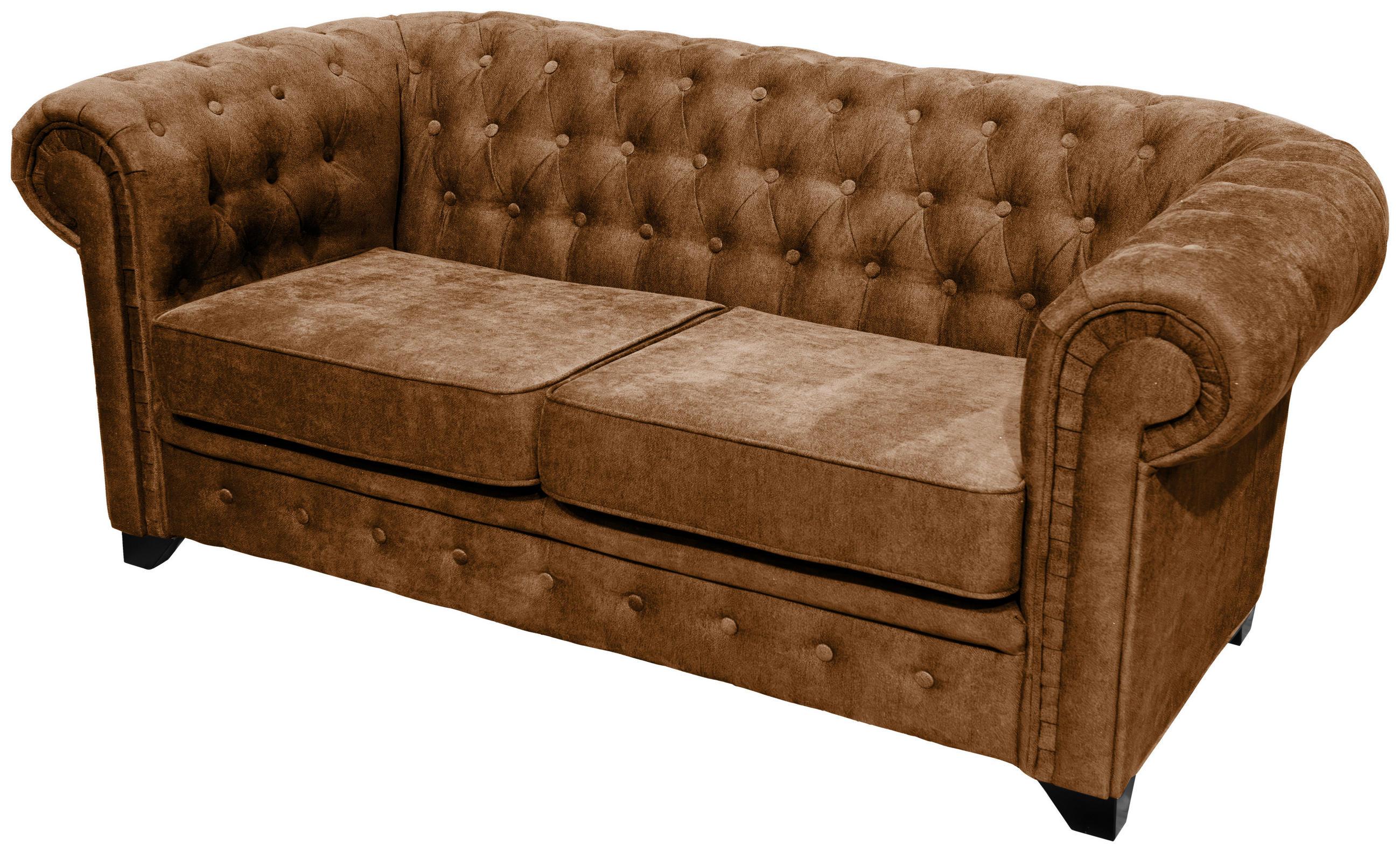 Livetastic POHOVKA CHESTERFIELD, dřevo, textil, kompozitní dřevo, koňaková