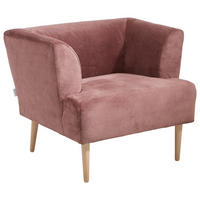 SESSEL Plüsch Rosa  - Buchefarben/Rosa, Design, Holz/Textil (85/71/80cm) - MID.YOU