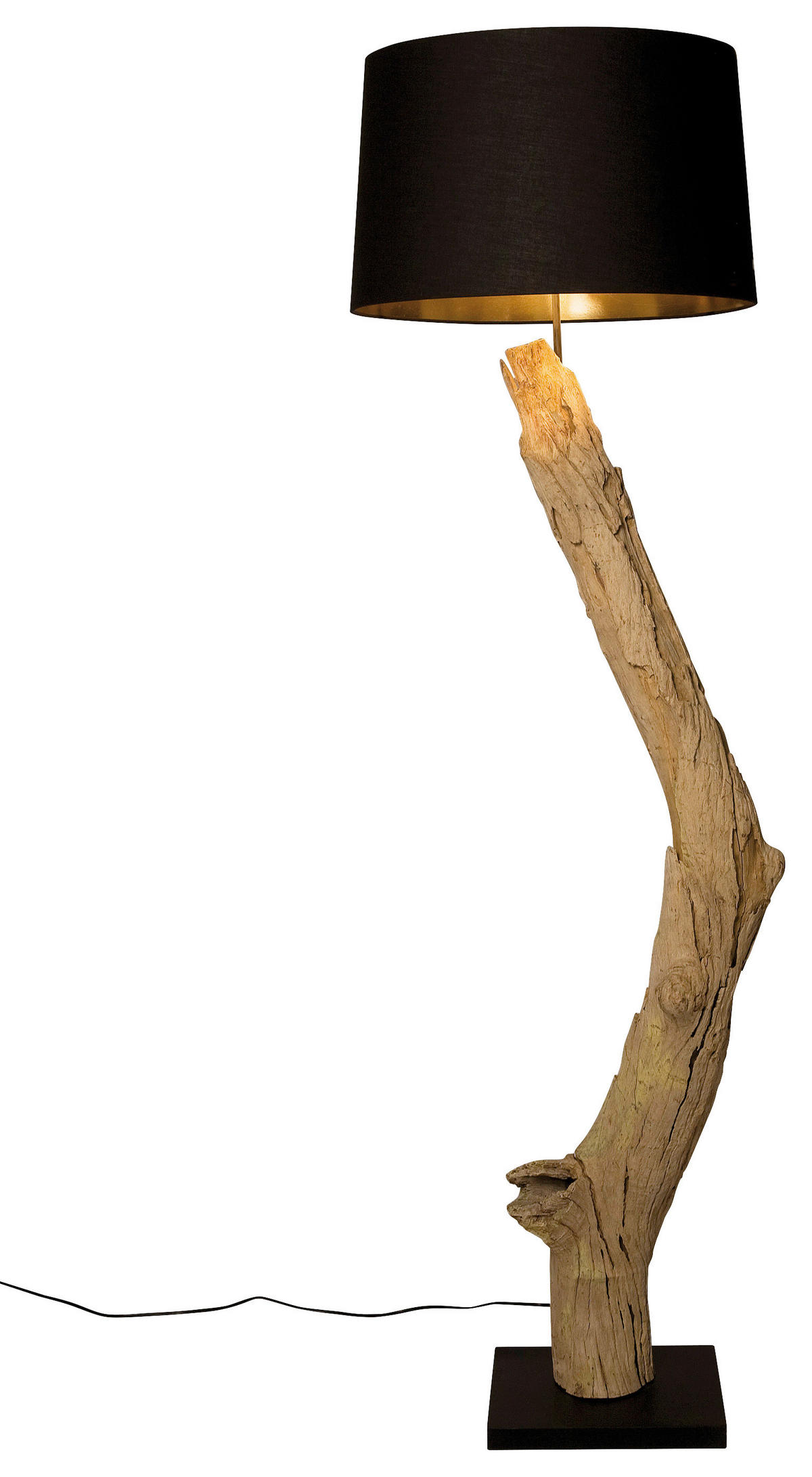 STEHLEUCHTE 52/171/52 cm  - Schwarz/Naturfarben, Natur, Holz/Textil (52/171/52cm) - Kare-Design