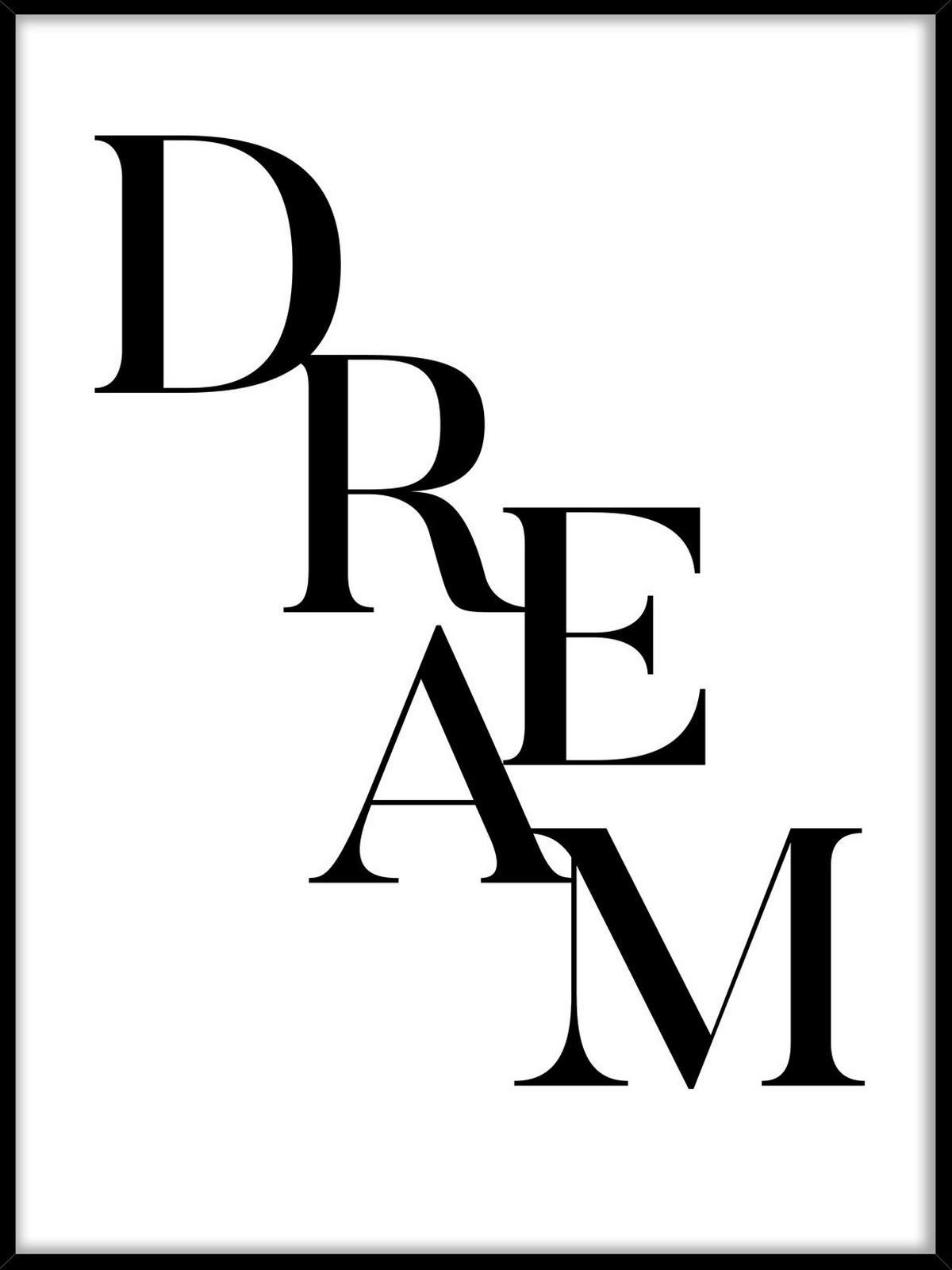 KUNSTDRUCK Text  - Schwarz/Weiß, Trend, Papier/Holzwerkstoff (50/70cm) - Monee