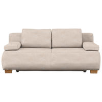 BOXSPRINGSOFA in Flachgewebe Sandfarben  - Sandfarben/Naturfarben, MODERN, Holz (205/93/108cm) - Venda