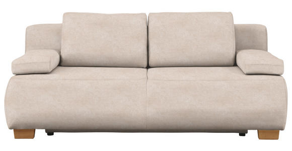 BOXSPRINGSOFA in Flachgewebe Sandfarben  - Sandfarben/Naturfarben, MODERN, Holz (205/93/108cm) - Venda