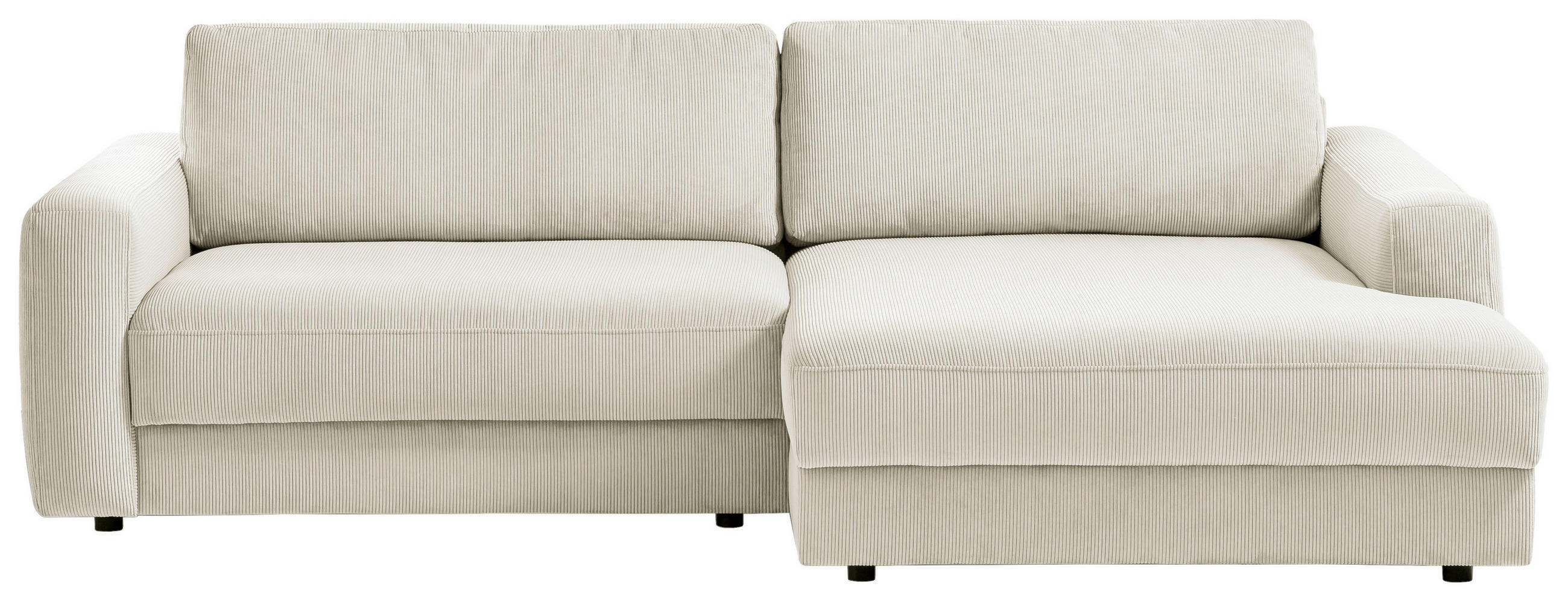 ECKSOFA BOURBON Creme Cord  - Creme/Schwarz, MODERN, Textil (250/176cm) - Trendmanufaktur