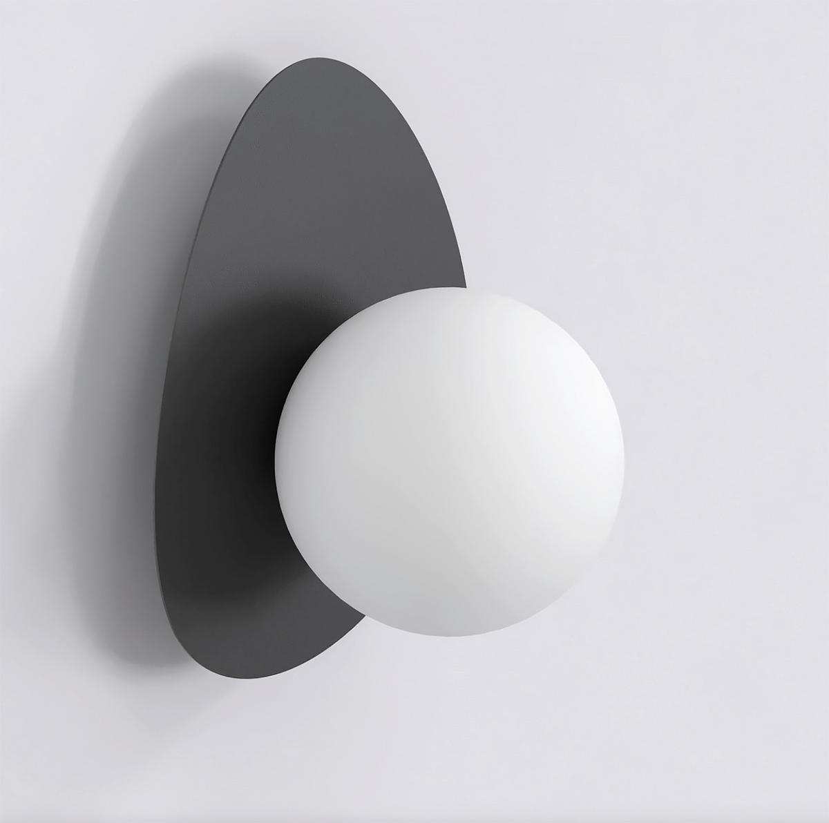 WANDLEUCHTE  15/13/19 cm    - Schwarz, KONVENTIONELL, Glas/Metall (15/13/19cm)