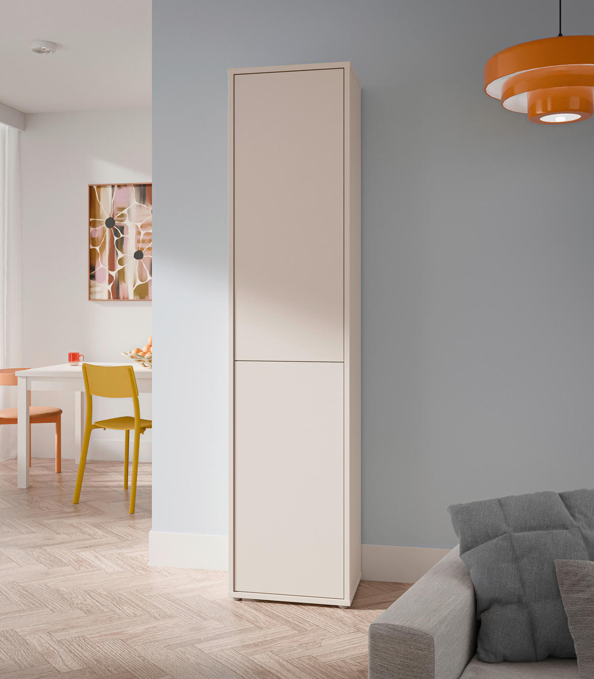 ARHIVSKA OMARA  peščene barve  - peščene barve, Moderno, leseni material (49,8/214,3/34,9cm) - Carryhome