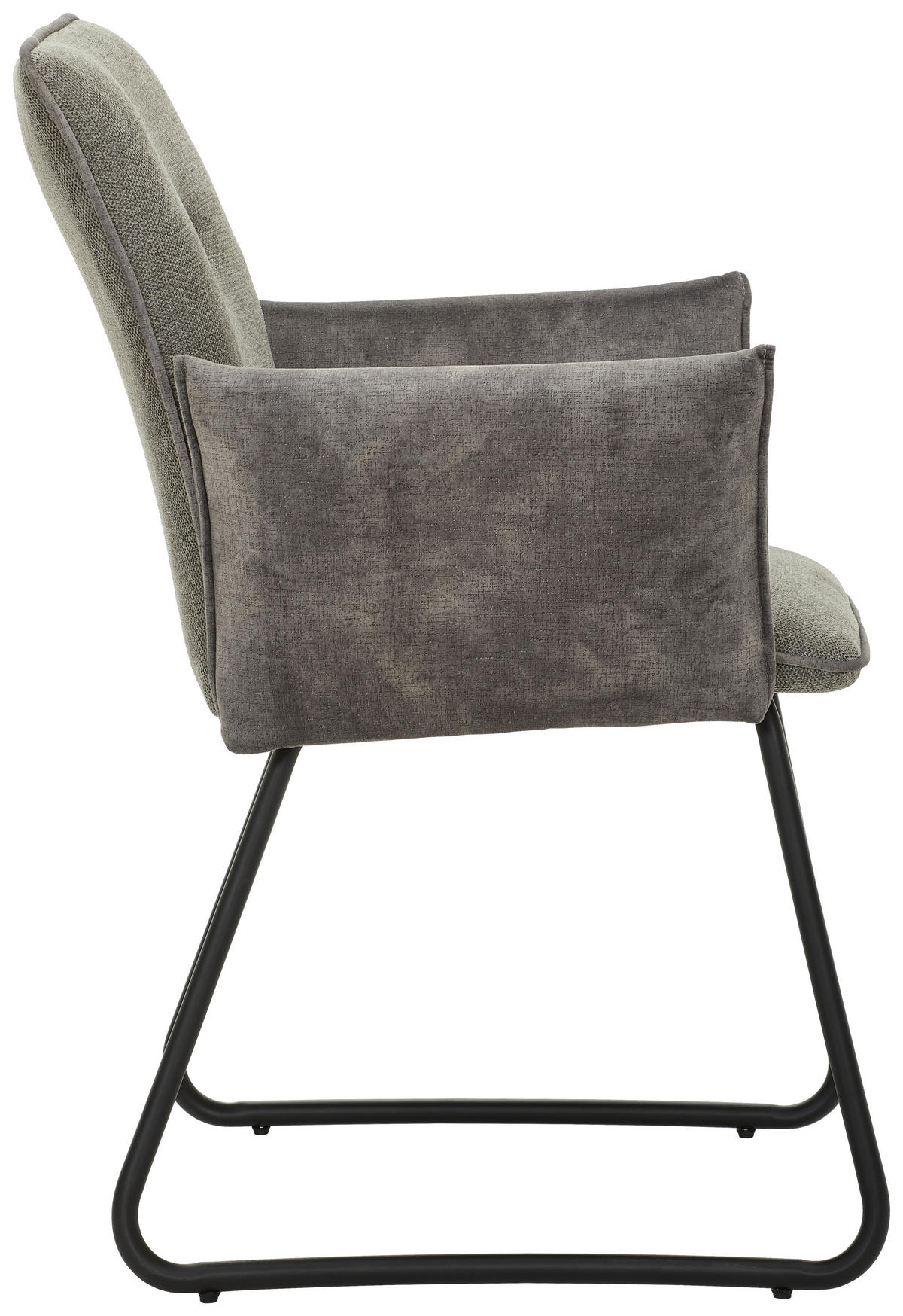 SCAUN CU BRAȚE in gri, negru  - negru/gri, Modern, lemn/metal (64/87,5/63cm) - Livetastic