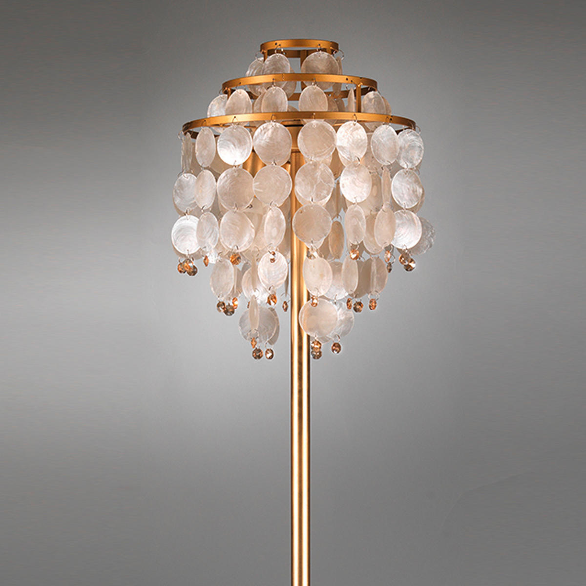 STEHLEUCHTE 30/30/167 cm    - Beige/Goldfarben, KONVENTIONELL, Naturmaterialien/Kunststoff (30/30/167cm)