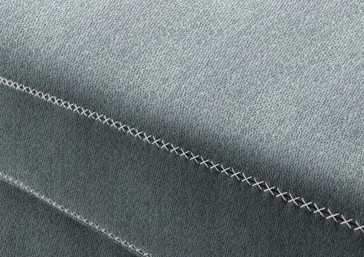 ECKSOFA in Mikrofaser Blaugrau  - Eichefarben/Beige, Natur, Holz/Textil (226/273cm) - Beldomo System