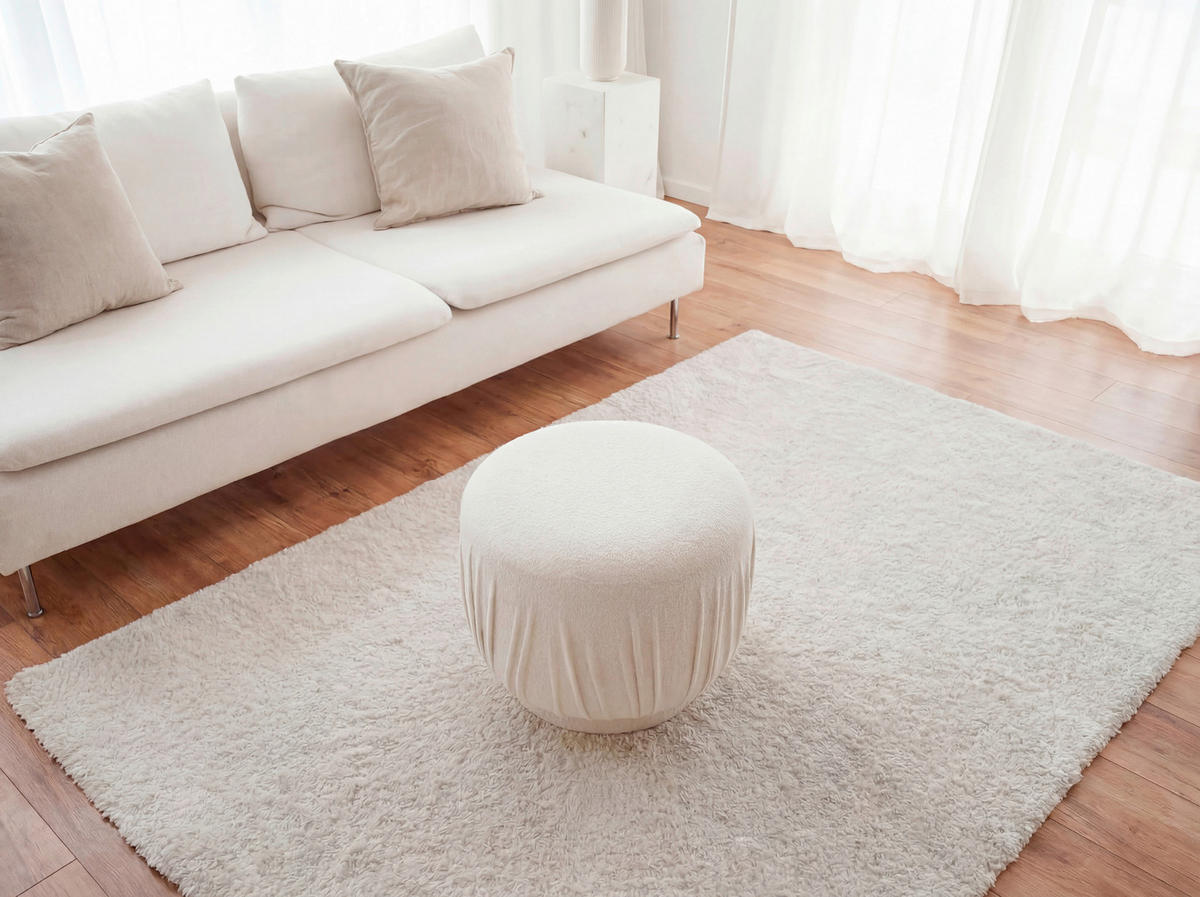 HOCKER Textil Creme  - Creme, Design, Textil (50/40/50cm) - Livetastic