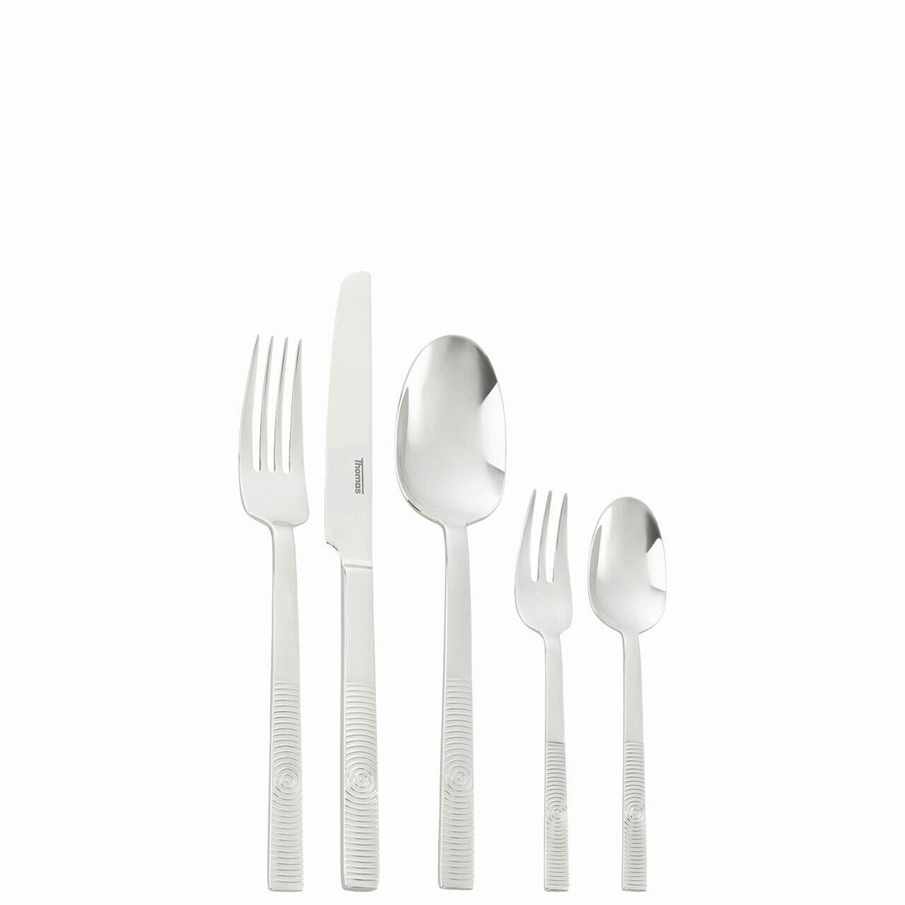 BESTECKSET Circle - Edelstahl glänzend 30-teilig Edelstahl  für 6 Personen  - Silberfarben, Basics, Metall (48/35,2/5cm) - Thomas