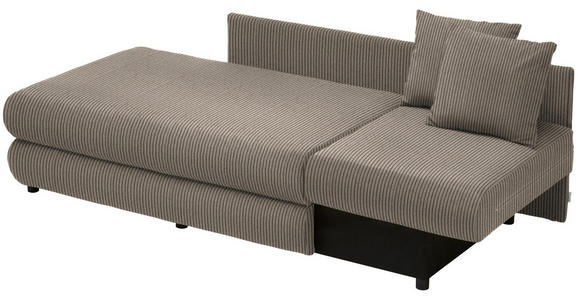 RÉCAMIERE in Cord Taupe - Taupe/Schwarz, Design, Kunststoff/Textil (171/71-88/93cm) - Cantus