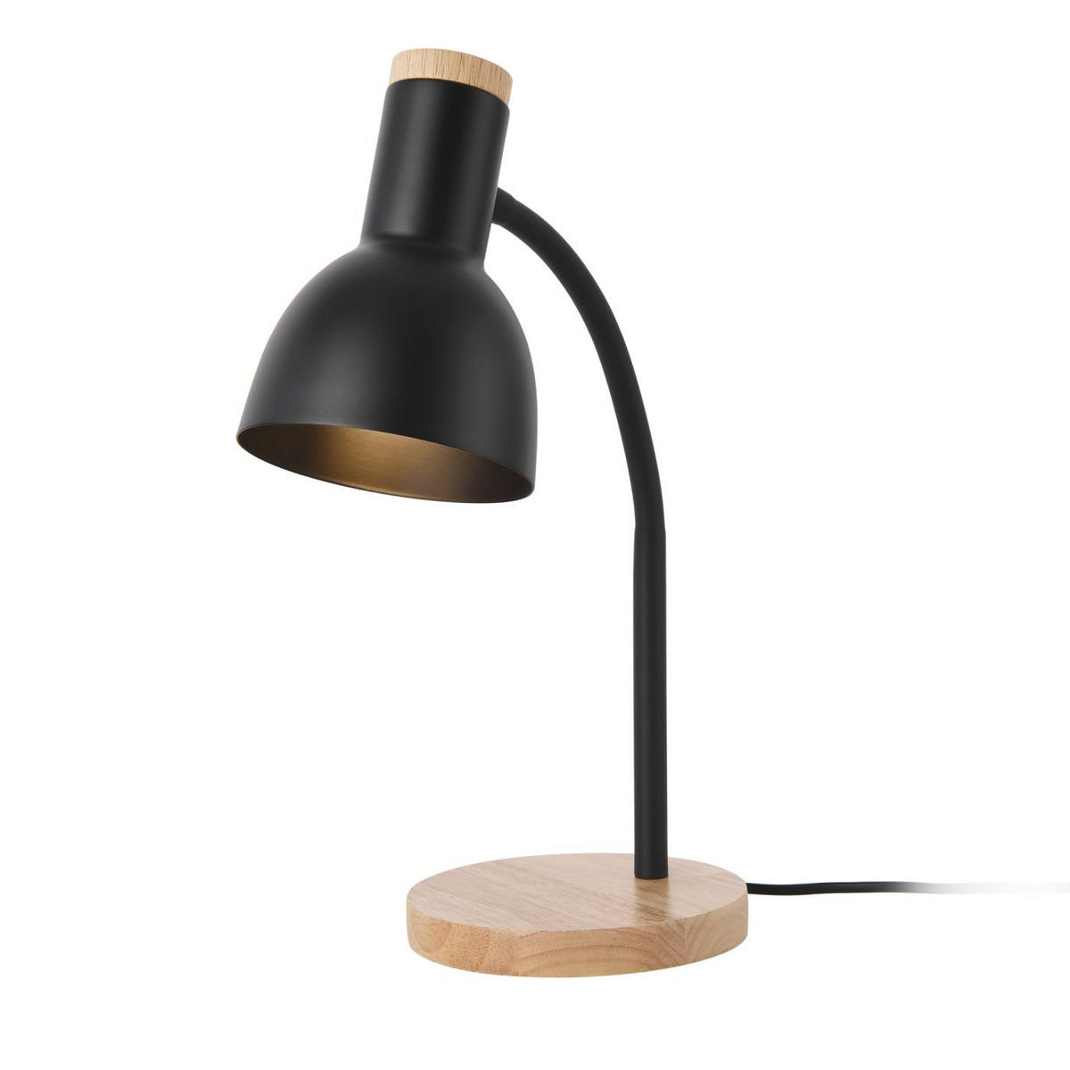 LAMPA ZA RADNI STO - bež/crna, Trendi, metal/drvo (17/37cm)