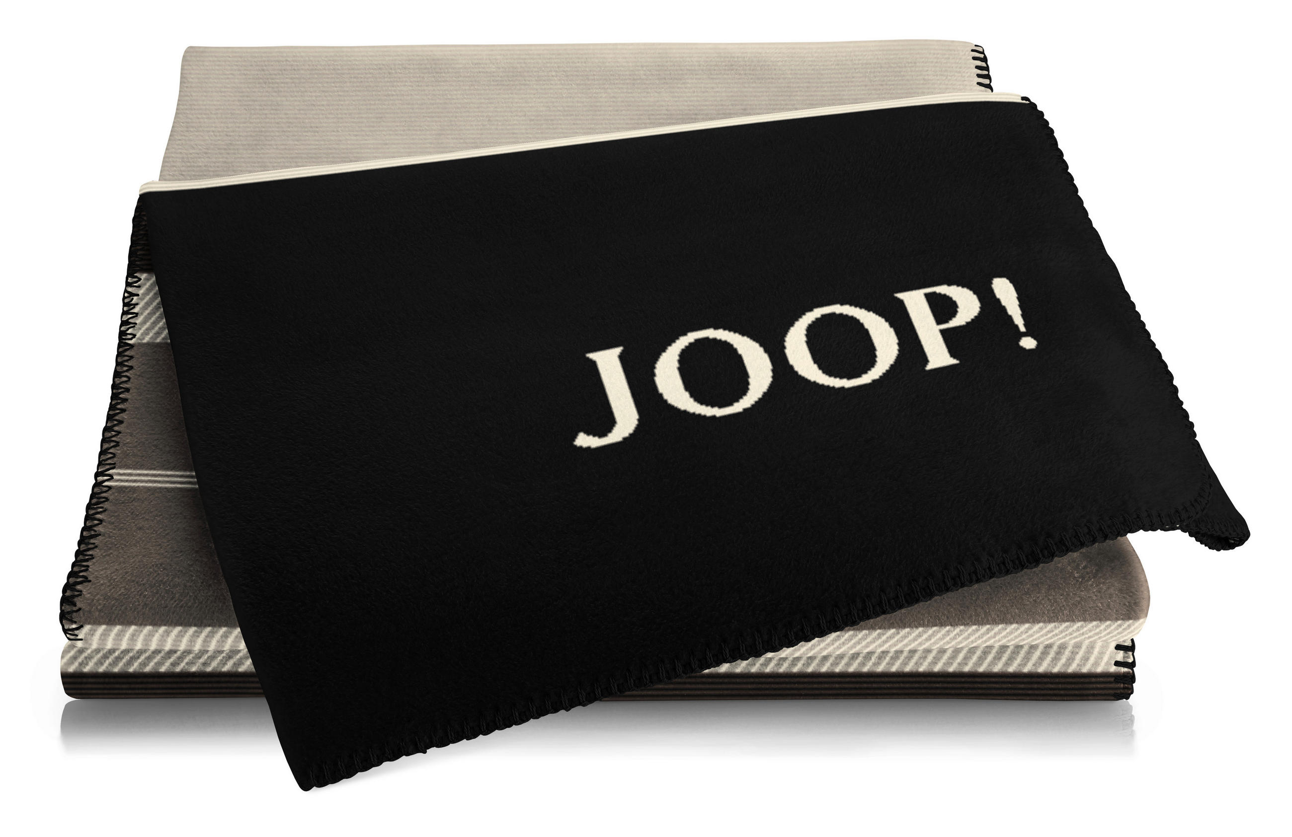 PLÉD 150/200 cm  - krémszínű/fekete, Design, textil (150/200cm) - Joop!