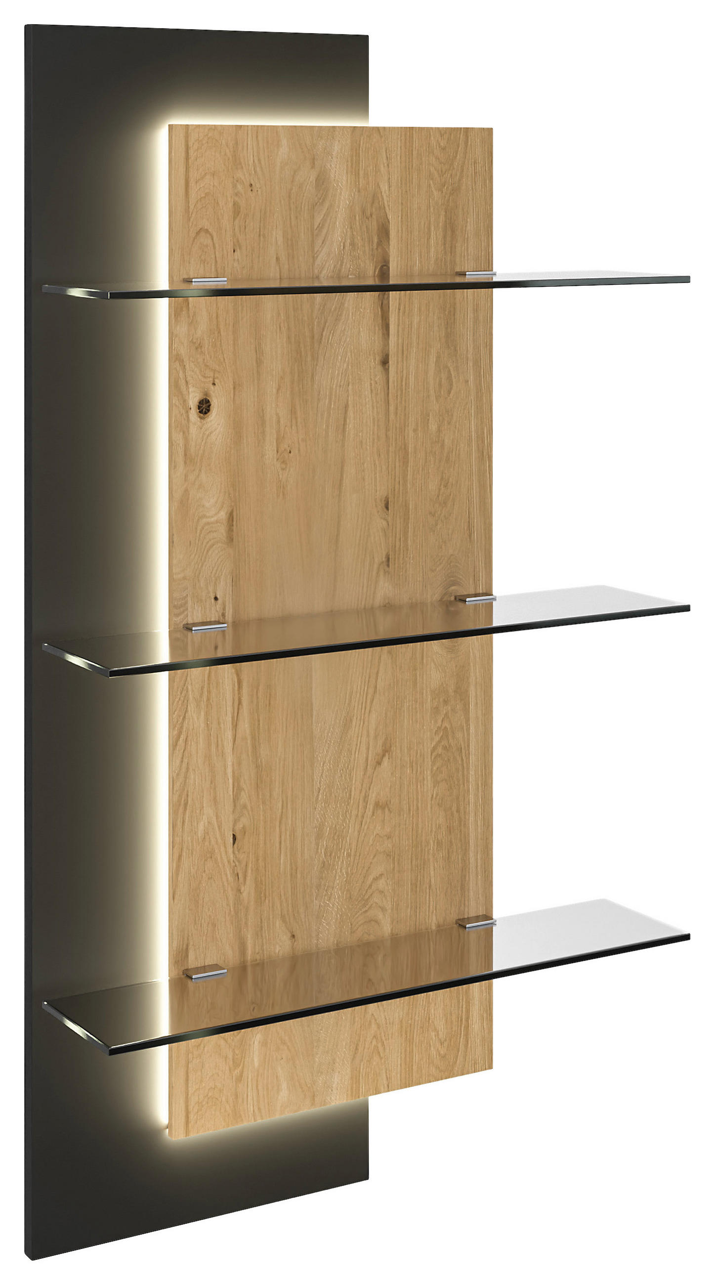 Thumbnail - Dieter Knoll Wandboard Celika, Anthrazit, Wildeiche, Holz, Metall, Glas, Wildeiche, massiv, 70x125x20 cm, Wohnzimmer, Re...