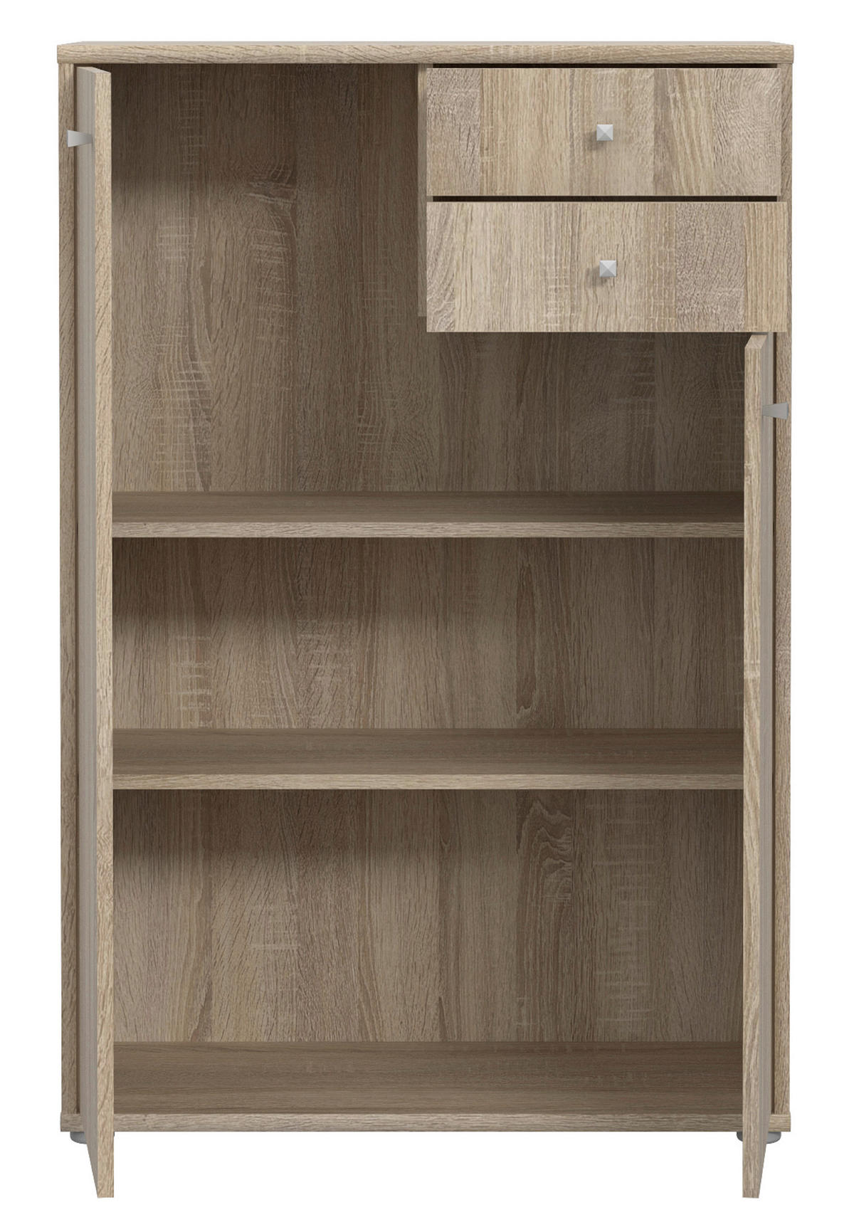 KOMMODE  in 73,7/111,1/34,8 cm  - Alufarben/Sonoma Eiche, Design, Holzwerkstoff/Kunststoff (73,7/111,1/34,8cm)