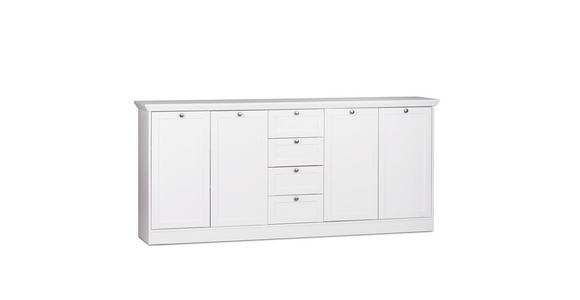 SIDEBOARD Weiß  - Silberfarben/Weiß, LIFESTYLE, Holzwerkstoff/Metall (200/90/40cm) - Carryhome