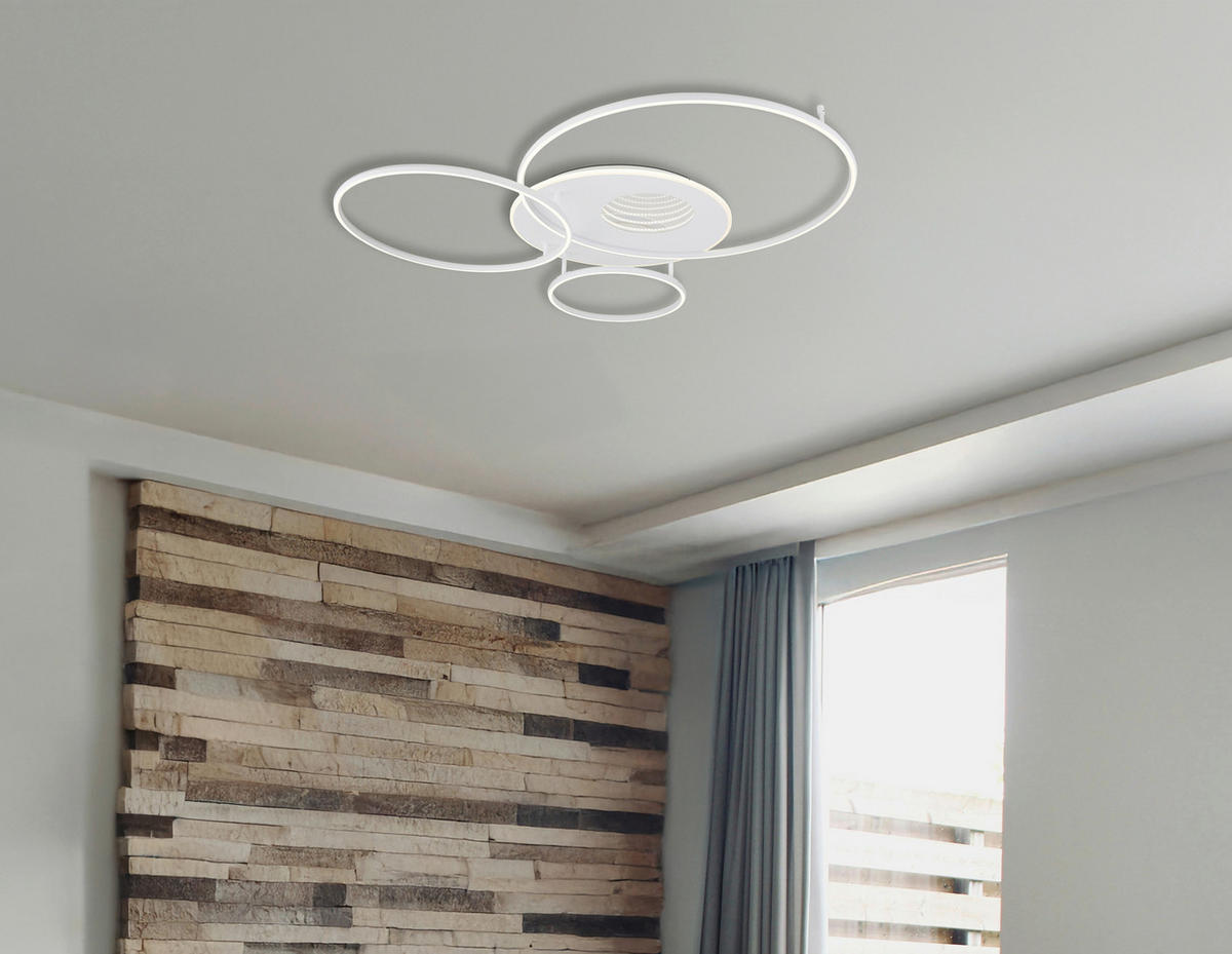 LED-DECKENLEUCHTE 126,4/105,3/13 cm   - Weiß, Design, Kunststoff/Metall (126,4/105,3/13cm) - Globo