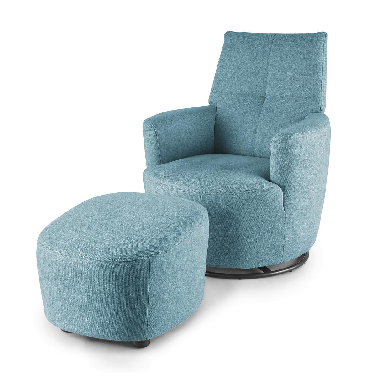 SESSEL Webstoff Hellblau    - Blau/Schwarz, Design, Textil/Metall (80/96/88cm) - SetOne by Musterring