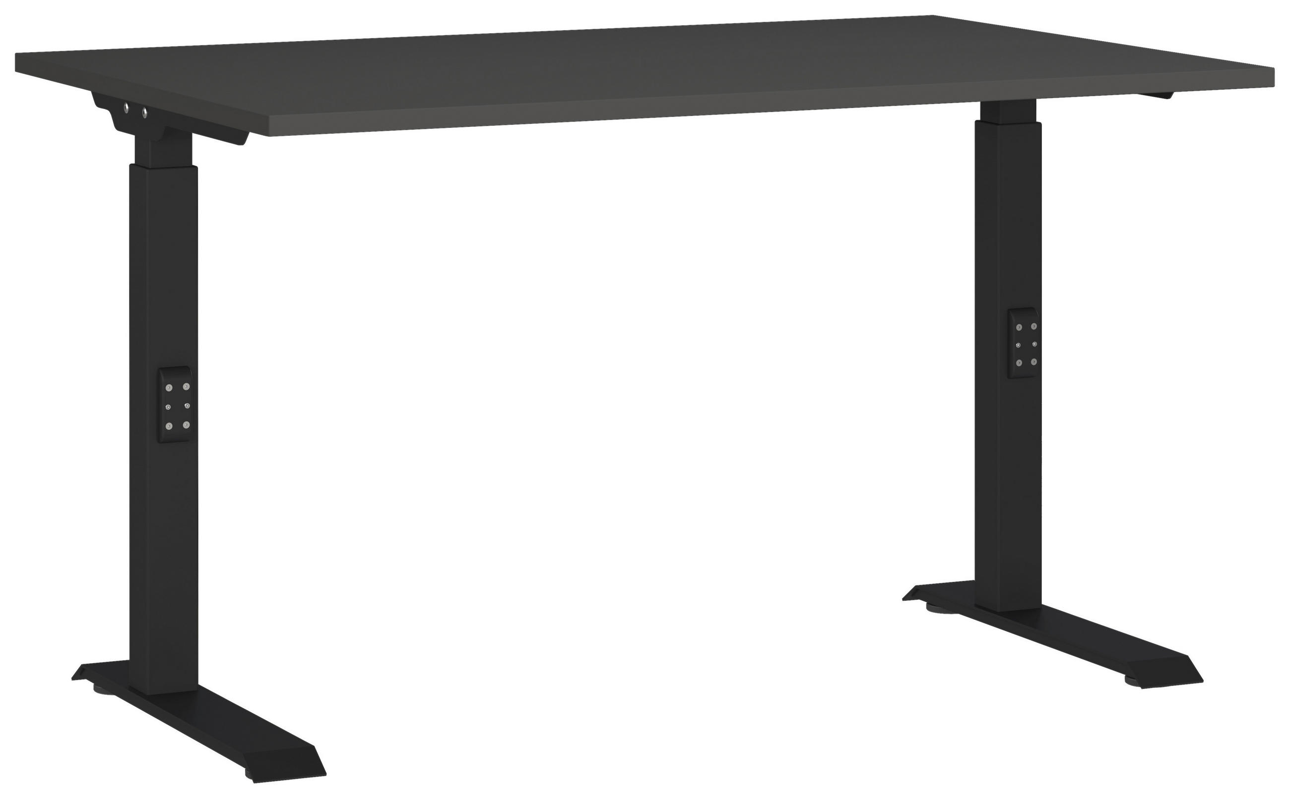 Germania Schreibtisch Graphit, Schwarz 80x68-91x120 cm