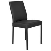 STUHL    Echtleder  Schwarz  - Schwarz, Konventionell, Leder/Metall (45/89/44cm)