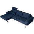 ECKSOFA in Struktur Blau  - Blau/Schwarz, Design, Textil/Metall (157/262cm) - Novel