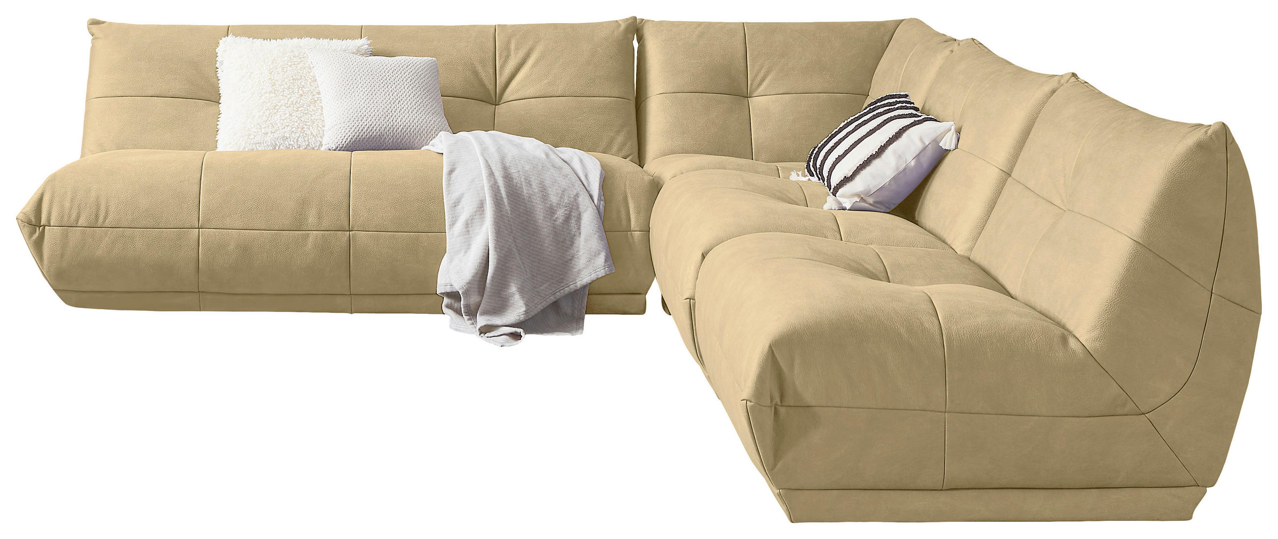 HÖRNSOFFA i läderimitation beige  - beige, Trend, textil (285/315cm) - Livetastic