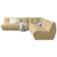 HÖRNSOFFA i läderimitation beige  - beige, Trend, textil (285/315cm) - Livetastic