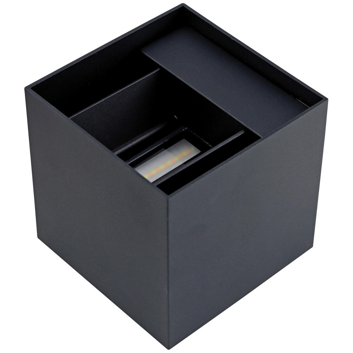 AUSSENWANDLEUCHTE BIG QUBE 12/12/12 cm  - Schwarz, Design, Metall (12/12/12cm)