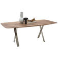 ESSTISCH      - Nussbaumfarben, Design, Holz/Metall (200/100/76cm) - Johann Jakob