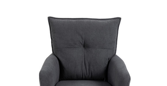 ARMLEHNSTUHL  in Eisen Cord  - Anthrazit/Schwarz, Design, Textil/Metall (60/95/67cm) - Novel