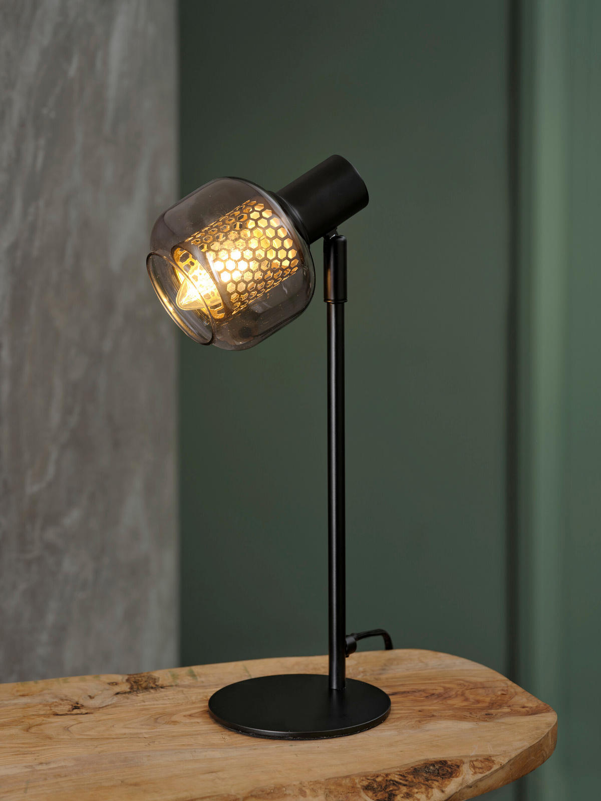 TISCHLEUCHTE 12/14,5/37,7 cm   - Schwarz, Basics, Glas/Metall (12/14,5/37,7cm) - Osram