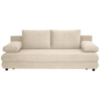 SCHLAFSOFA  mit Stoffauswahl Cord Creme  - Creme/Schwarz, Design, Kunststoff/Textil (197/77/81cm) - home24