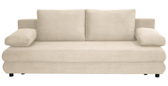 SCHLAFSOFA Taras  mit Stoffauswahl Cord Creme  - Creme/Schwarz, Design, Kunststoff/Textil (197/77/81cm) - Xora