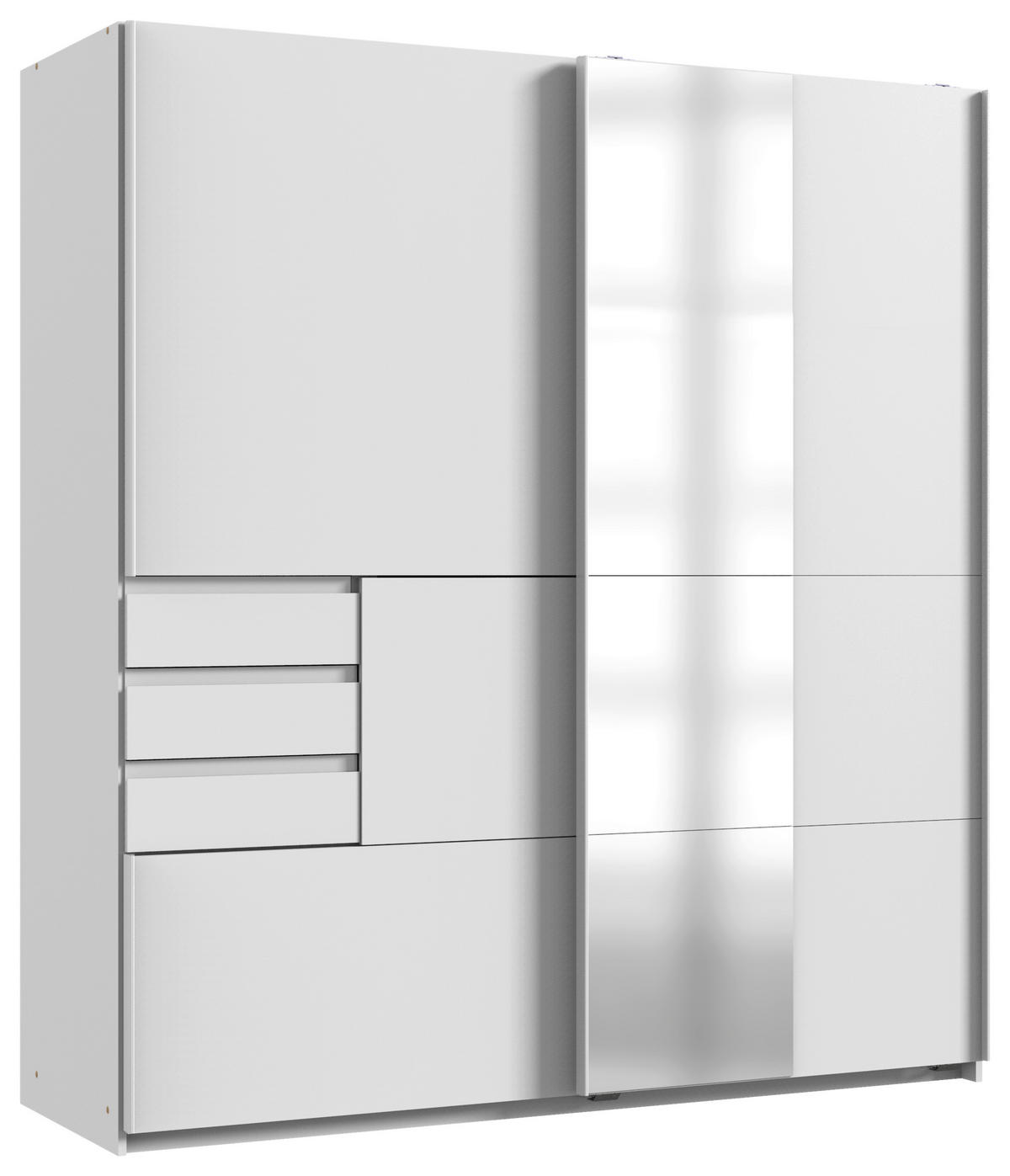 SCHWEBETÜRENSCHRANK Weiss  - Weiss, Konventionell, Glas/Holzwerkstoff (180/198/65cm) - Modante