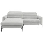 ECKSOFA  in Flachgewebe Ecru  191/252 cm  - Ecru/Schwarz, Design, Textil/Metall (191/252cm) - Dieter Knoll