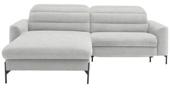 ECKSOFA  in Flachgewebe Ecru  191/252 cm  - Ecru/Schwarz, Design, Textil/Metall (191/252cm) - Dieter Knoll
