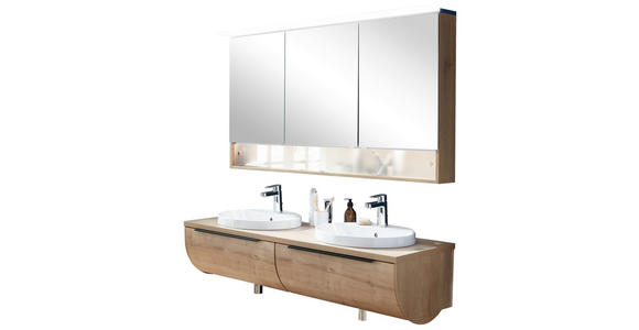 BADEZIMMER 142 cm  - Eichefarben/Weiß, MODERN, Glas/Keramik (142cm) - Novel