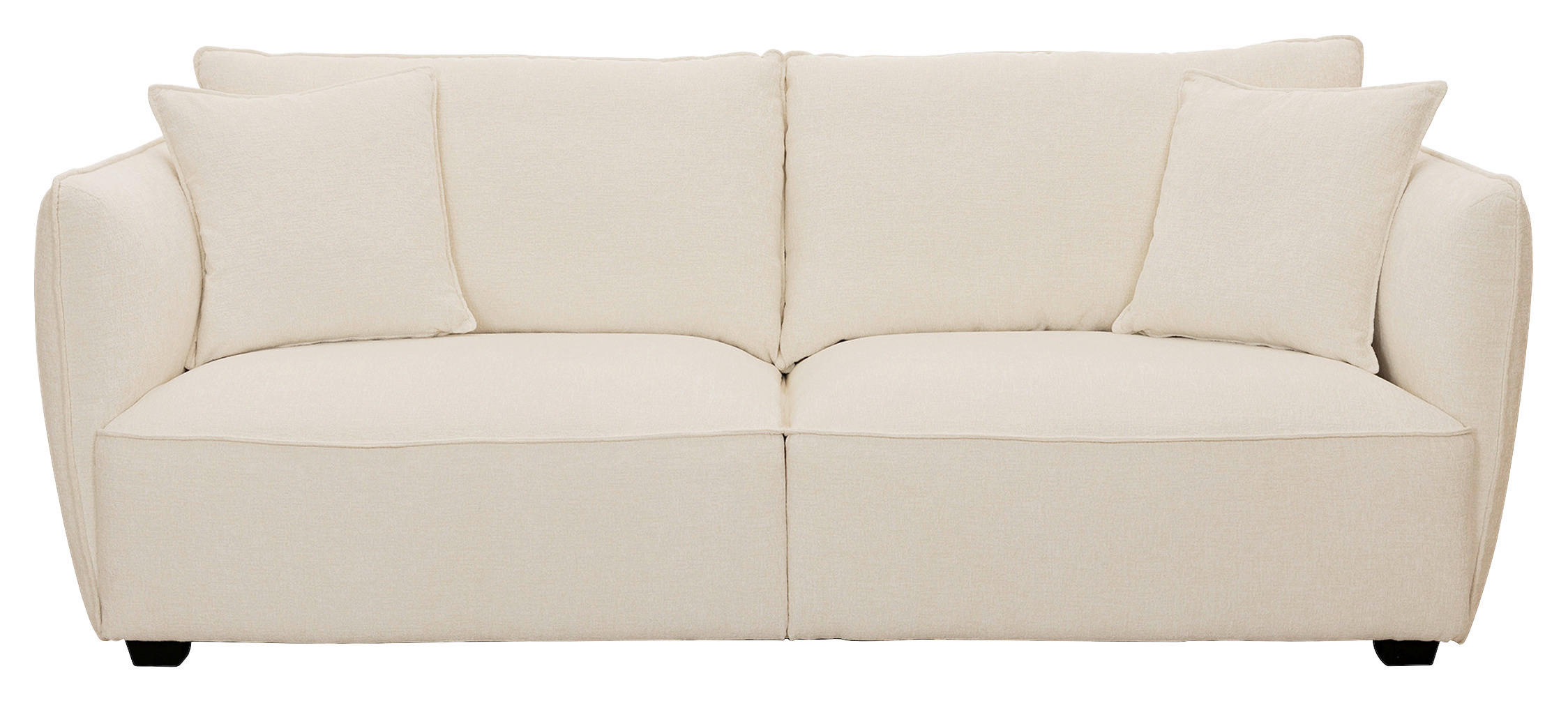 3-SITS SOFFA i cremefärgad  - svart/cremefärgad, Basics, metall/trä (220/88/108cm) - Pure Home Comfort