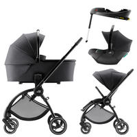 KINDERWAGENSET  Rio Set inkl. Basisstation  Carbon Black  - Schwarz/Grau, Basics, Textil/Metall (55/120/93cm) - Britax Römer
