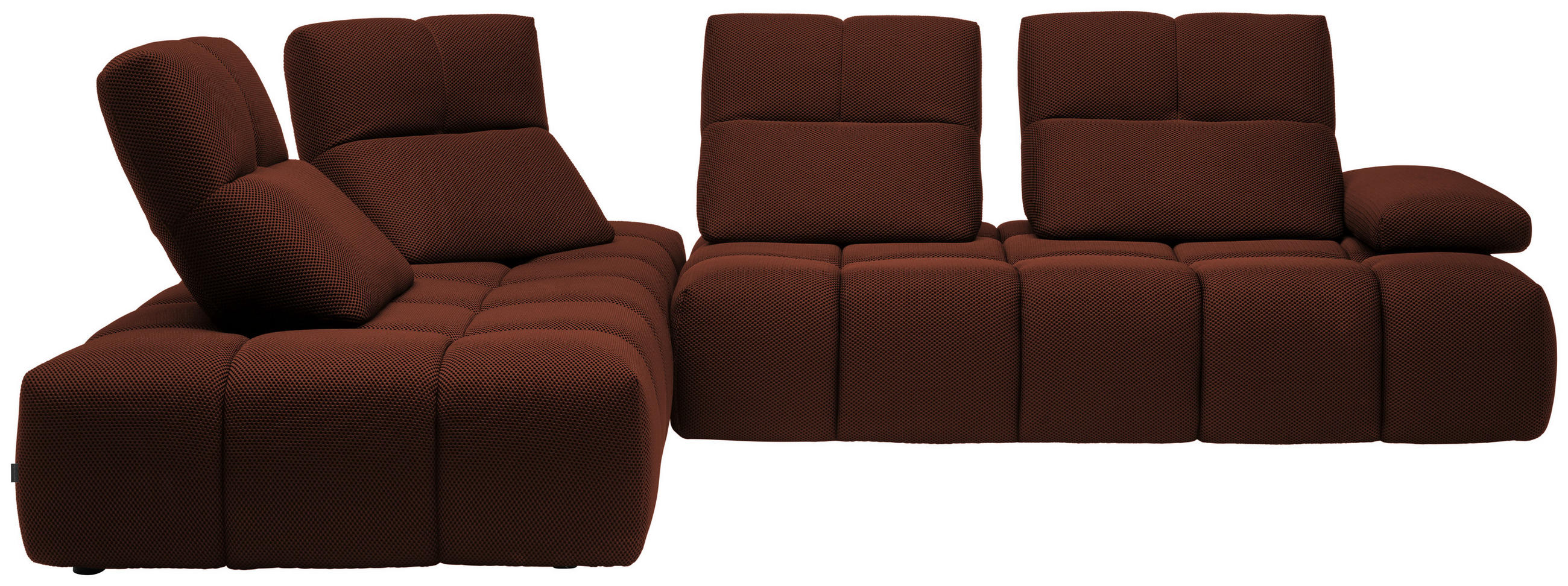 ECKSOFA in Struktur Rostfarben  - Rostfarben/Schwarz, Design, Kunststoff/Textil (233/313cm) - Emilio Belluti