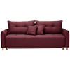 SCHLAFSOFA Webstoff Dunkelrot  - Eichefarben/Dunkelrot, Design, Holz/Textil (227/98/113cm) - Carryhome