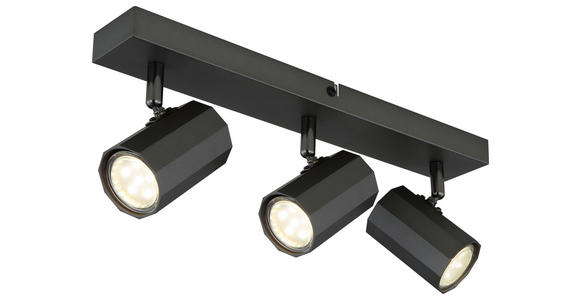 DECKENLEUCHTE 39/6/14,5 cm  - Grau, Design, Metall (39/6/14,5cm) - Novel