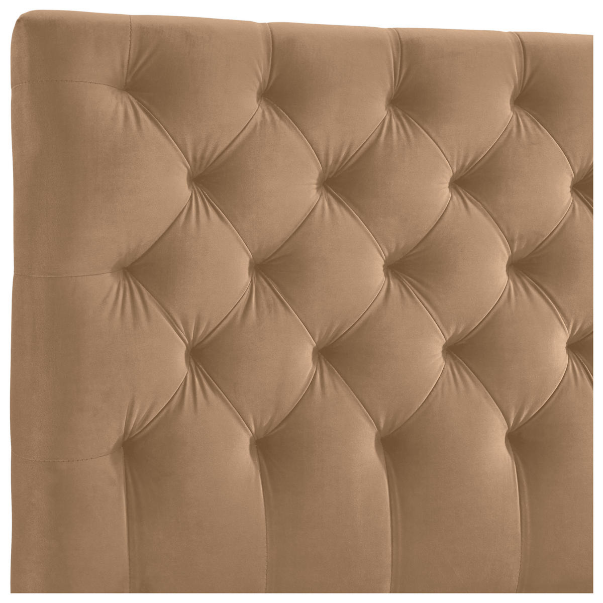 POLSTERBETT 140/200 cm,  in Hellbraun, gepolstertes Kopfteil,  - Hellbraun/Schwarz, KONVENTIONELL, Kunststoff/Textil (140/200cm) - home24