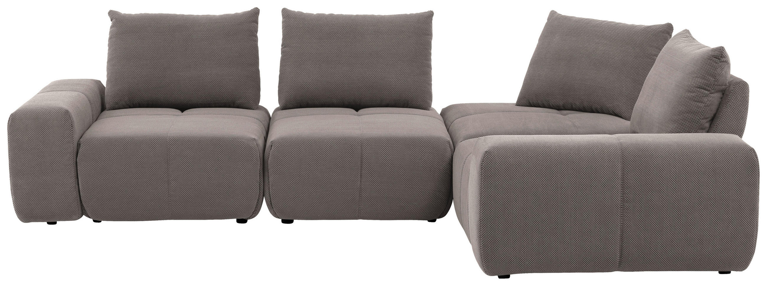 ECKSOFA in Velours Braun - Schwarz/Braun, Design, Kunststoff/Textil (326/236cm) - Xora