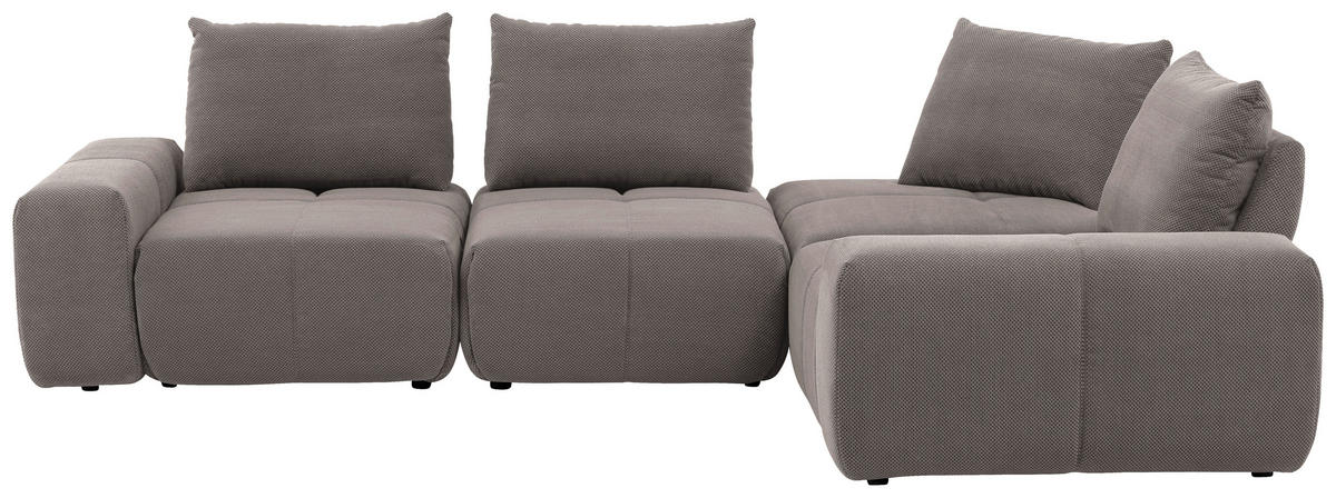 ECKSOFA in Velours Braun  326/236 cm  - Schwarz/Braun, Design, Kunststoff/Textil (326/236cm) - Xora